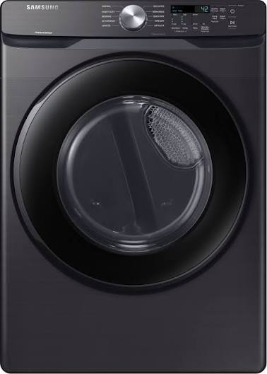 Samsung - 7.5 Cu. Ft. Stackable Electric Dryer with Sensor Dry - Black Stainless Steel - DVE45T6000V