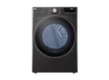 LG - 7.4 Cu. Ft. Smart Electric Dryer with TurboSteam® and Built-In Intelligence - Black Steel - DLEX4080B