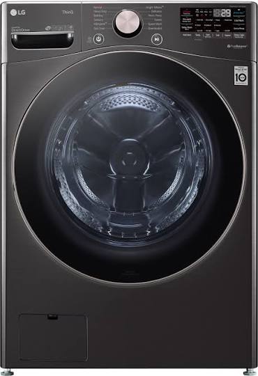 LG - 4.5 Cu. Ft. High-Efficiency Smart Front Load Washer with Steam and Built-In Intelligence - Black Steel - WM4000HBA
