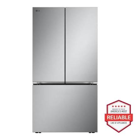 LG - 36 in. 25.1 Cu. Ft. Counter-Depth MAX French Door Smart Refrigerator with Zero Clearance Hinge System - PrintProof Stainless Steel - LF25Z6211S