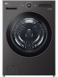 LG - 5.0 Cu. Ft. High-Efficiency Smart Front Load Washer with Steam and TurboWash® 360° - Black Steel - WM6500HBA
