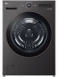 LG - 5.0 Cu. Ft. High-Efficiency Smart Front Load Washer with Steam and TurboWash® 360° - Black Steel - WM6500HBA
