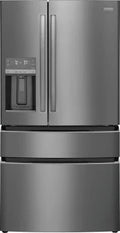 Frigidaire Gallery - 36 in. 21.5 Cu. Ft. 4-Door French Door Counter-Depth Refrigerator with Custom-Flex Temp Drawer, TwinTech Cooling & External Ice/Water - Smudge-Proof Stainless Steel - GRMC2273CF06