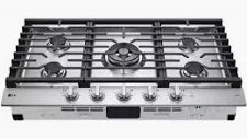 LG - 30 in. Built-In Gas Cooktop with 5 Burners, UltraHeat 20K BTU & EasyClean - Stainless Steel - CBGJ3023S