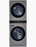 LG - 4.5 Cu. Ft. Smart Front Load Washer & 7.4 Cu. Ft. Electric Dryer WashTower™ with Steam and Built-In Intelligence - Graphite Steel - WKE100HVA