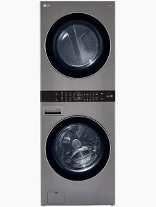 LG - 4.5 Cu. Ft. Smart Front Load Washer & 7.4 Cu. Ft. Electric Dryer WashTower™ with Steam and Built-In Intelligence - Graphite Steel - WKE100HVA