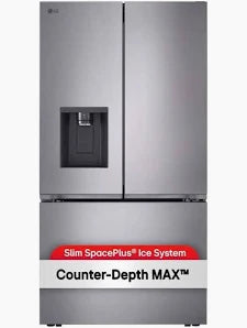 LG - 36 in. 26 Cu. Ft. Smart Counter-Depth MAX French Door Refrigerator with Tall Ice & Water Dispenser - Stainless Steel - LCFC26XSS/00