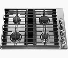 KitchenAid - 30 in. Built-In Gas Downdraft Cooktop with 4 Burners - Stainless Steel - KCGD500GSS