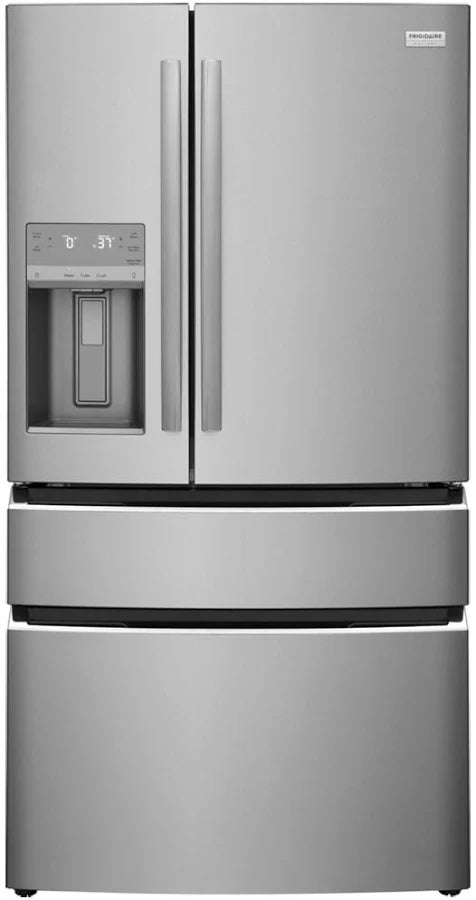 Frigidaire Gallery - 26.3 Cu. Ft. Standard-Depth 4-Door French Door Refrigerator with Custom-Flex Temp Drawer, Dual Cooling, External Water & Ice Dispenser - Smudge-Proof Stainless Steel - GRMS2773AF06