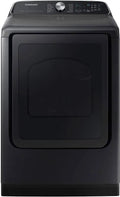 Samsung - 7.4 Cu. Ft. Smart Electric Dryer with Steam Sanitize+, Sensor Dry, SmartThings Wi-Fi & Reversible Door - Brushed Black - DVE55CG7100V
