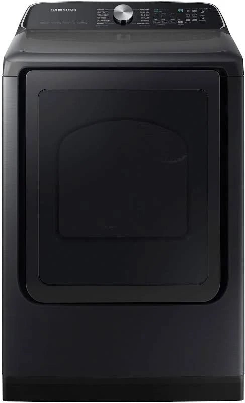 Samsung - 7.4 Cu. Ft. Smart Electric Dryer with Steam Sanitize+, Sensor Dry, SmartThings Wi-Fi & Reversible Door - Brushed Black - DVE55CG7100V