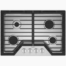 Whirlpool - 36 in. Built-In Gas Cooktop with 5 Burners and EZ-2-Lift Hinged Cast-Iron Grates - Stainless Steel - WCGK7036PS