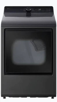 LG - 7.3 Cu. Ft. Ultra Large Capacity Rear-Control Electric Dryer with EasyLoad™, AI Sensing, TurboSteam™ & ThinQ® Smart Technology - Matte Black - DLEX8600BE