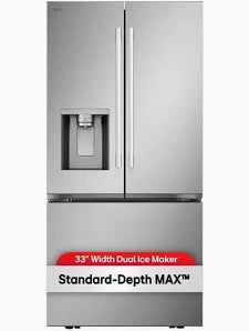 LG - 33 in. 24.5 Cu. Ft. Standard-Depth MAX Smart French Door Refrigerator with Dual Ice - PrintProof Stainless Steel - LF25H6330S