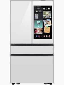 Samsung - Bespoke 29 Cu. Ft. 4-Door French Door Refrigerator with AI Family Hub+ - White Glass - RF90F29AEWAA