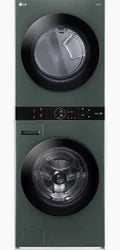 LG Gas - 4.5 Cu. Ft. Smart Front Load Washer & 7.4 Cu. Ft. Gas Dryer WashTower™ with Steam and Built-In Intelligence - Black Steel - WKGX201HBA