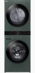 LG Gas - 4.5 Cu. Ft. Smart Front Load Washer & 7.4 Cu. Ft. Gas Dryer WashTower™ with Steam and Built-In Intelligence - Black Steel - WKGX201HBA