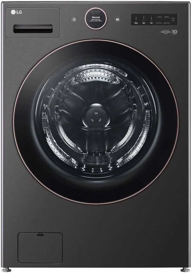 LG - 5.0 Cu. Ft. Mega Capacity Smart Front Load Washer with TurboWash® 360°, AI DD® Built-In Intelligence & Steam - Black Steel - WM6500HBA