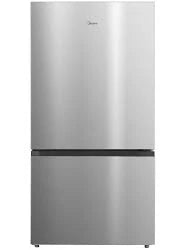 Midea - 22.8 Cu. Ft. Counter-Depth Bottom-Freezer Refrigerator with Built-In Ice Maker, Reversible Door & Spill-Proof Glass Shelves - Stainless Steel - MRB23D5AST