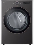 LG - 27 in. 7.4 Cu. Ft. Smart Front Load Electric Dryer with AI Sensor Dry & TurboSteam™ - Black Steel - DLEX6500B