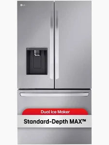 LG - 36 in. 31 Cu. Ft. Smart Standard-Depth MAX French Door Refrigerator with Dual Ice Maker & Tall Ice/Water Dispenser - PrintProof Stainless Steel - LRFXS3106S/00